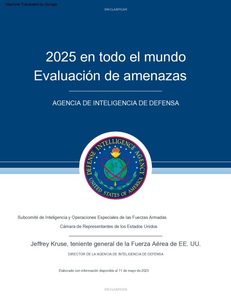 2025 Worldwide Threat Assessment – DEFENSE INTELLIGENCE AGENCY (DIA)